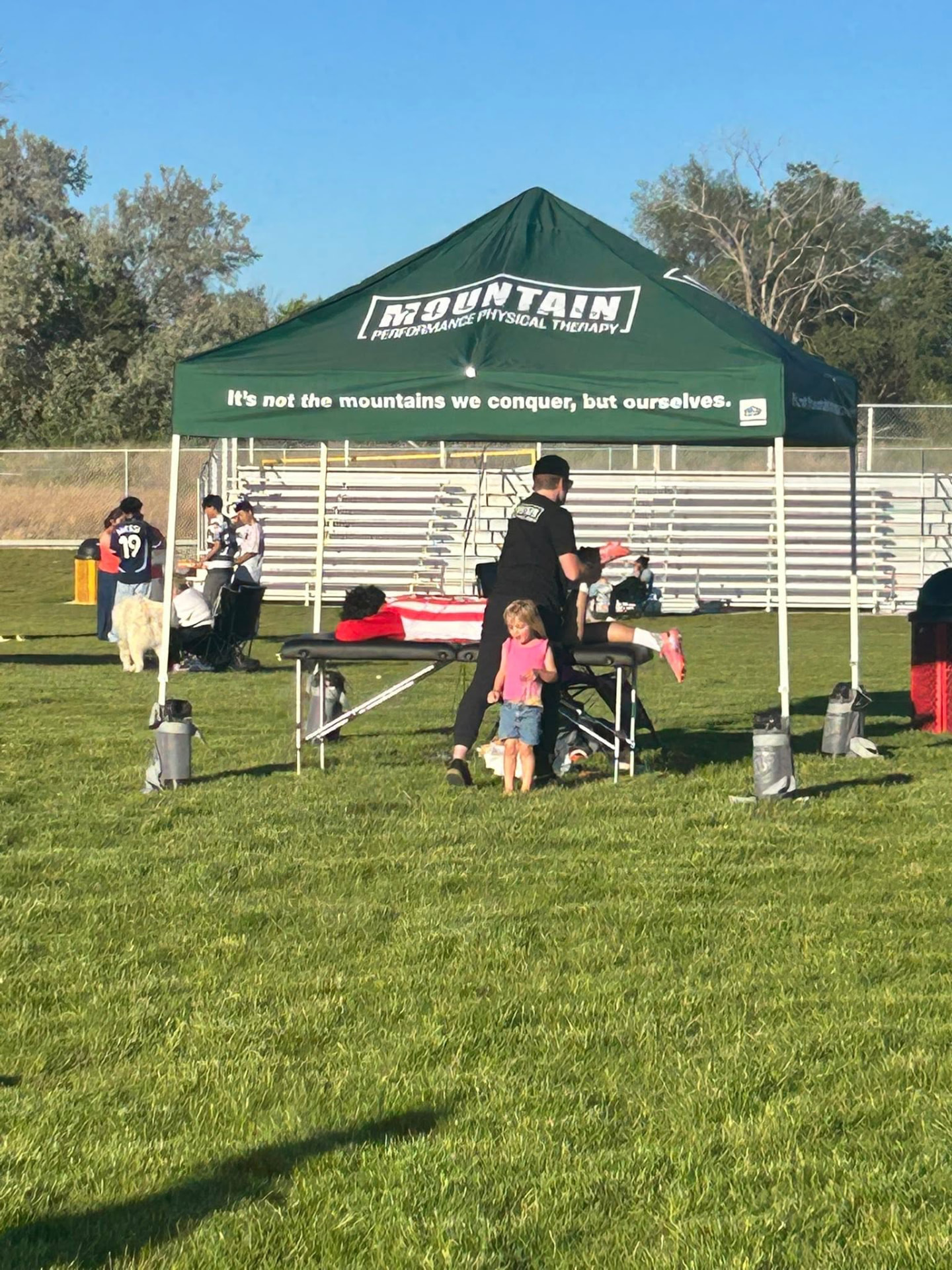 The Mountain Performance Physical Therapy training tent at Copa Tricolor
